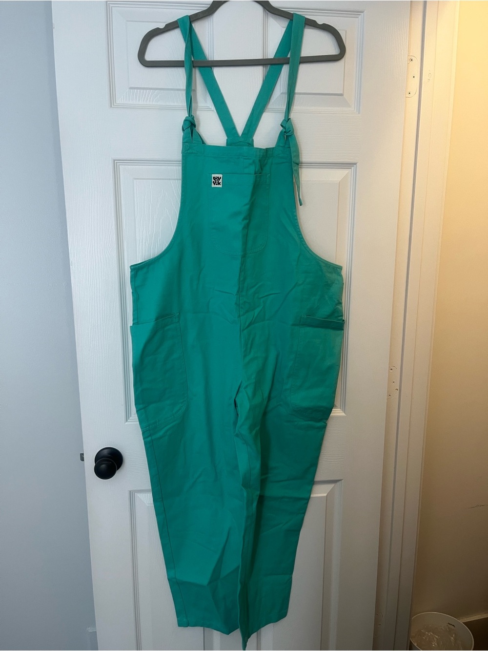 Luna Dungaree: ORGANIC COTTON - Spearmint Green US 10L